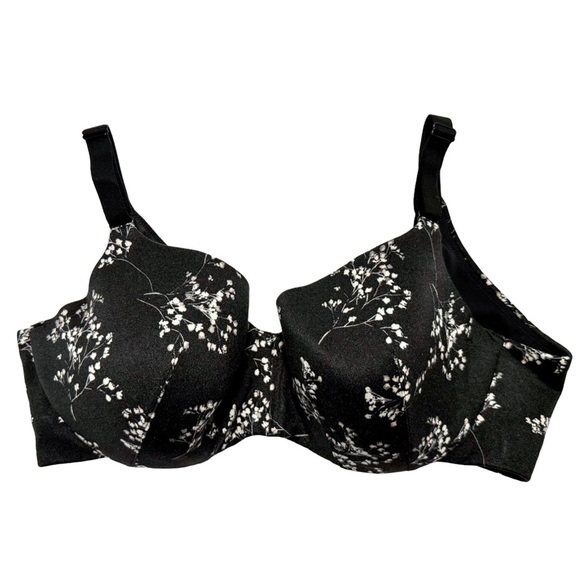 Cacique 42DD Black Floral Balconette Bra – Lightly Lined Backsmoother NWOT - Picture 6 of 10